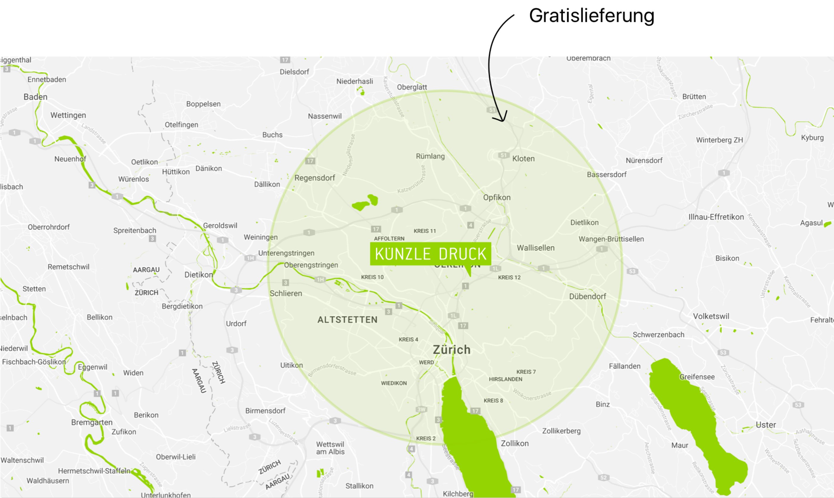 Gratislieferung Kurier Zürich